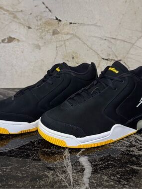 Jordan Black and Yellow Low-Profile Sneakers